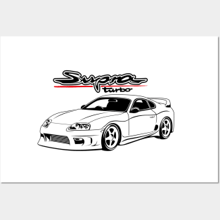 Supra 4th Generation JZA80 MK4 side black Posters and Art